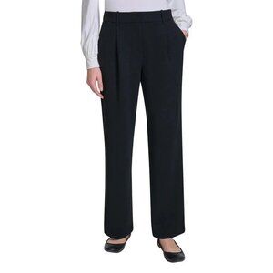 DKNY Women's Size 12 Black Wide-Leg Pleated Dress Pants N0540